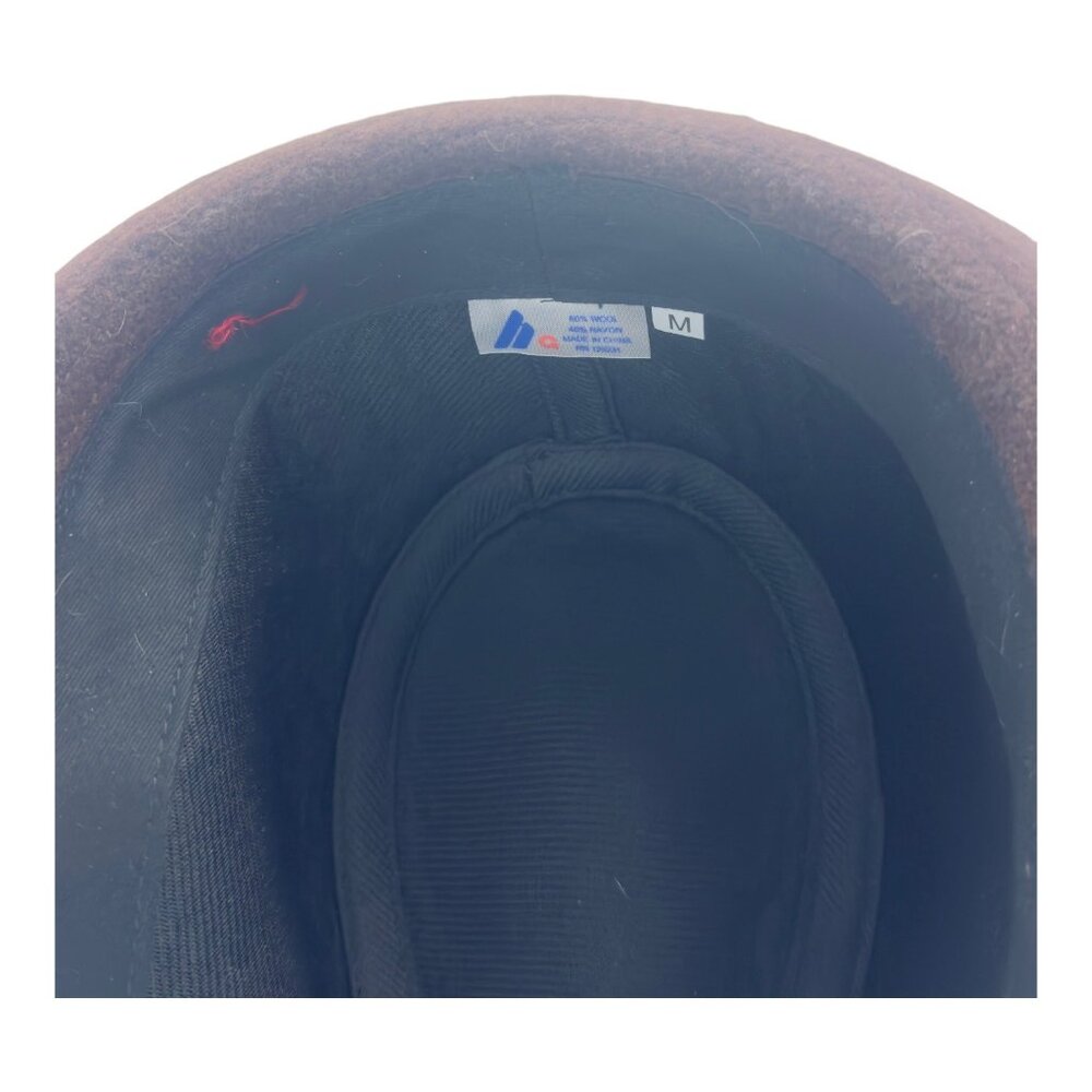 Mega Cap Short Brim Fedora Hat 60% wool 40% Rayon Size M Brown - Picture 8 of 9